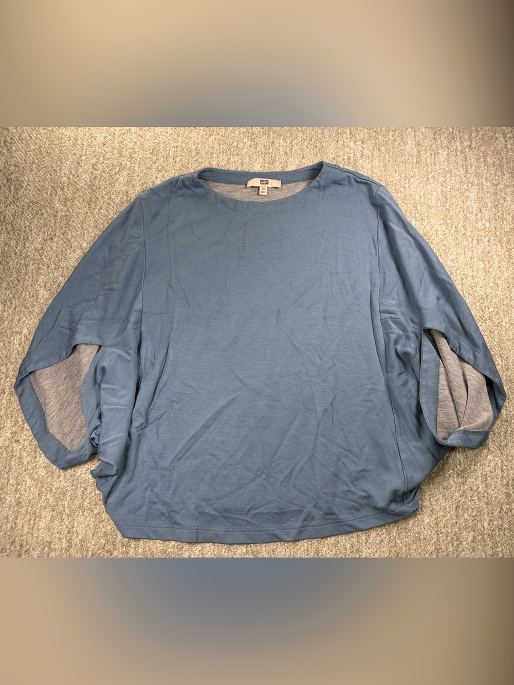 Etcetera Dusty Blue Long-Sleeve Crewneck Shirt